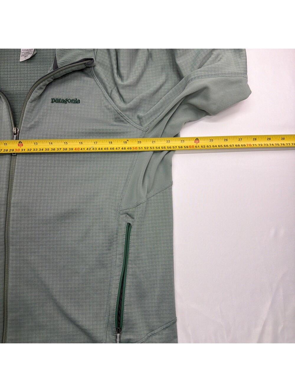Patagonia R1 Regulator Full Zip Jacket Mens Large Green Waffle Grid Polartec - Picture 6 of 8